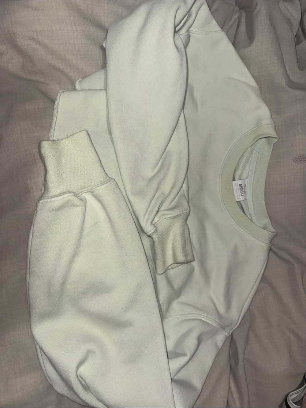 Aritzia Cream Track Sweatpants & Crewneck Set